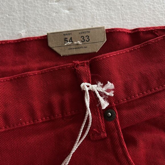 NWT Evolution In Design Womens Jeans SZ 54 Slim Red Denim Distressed Stretch - Picture 6 of 13